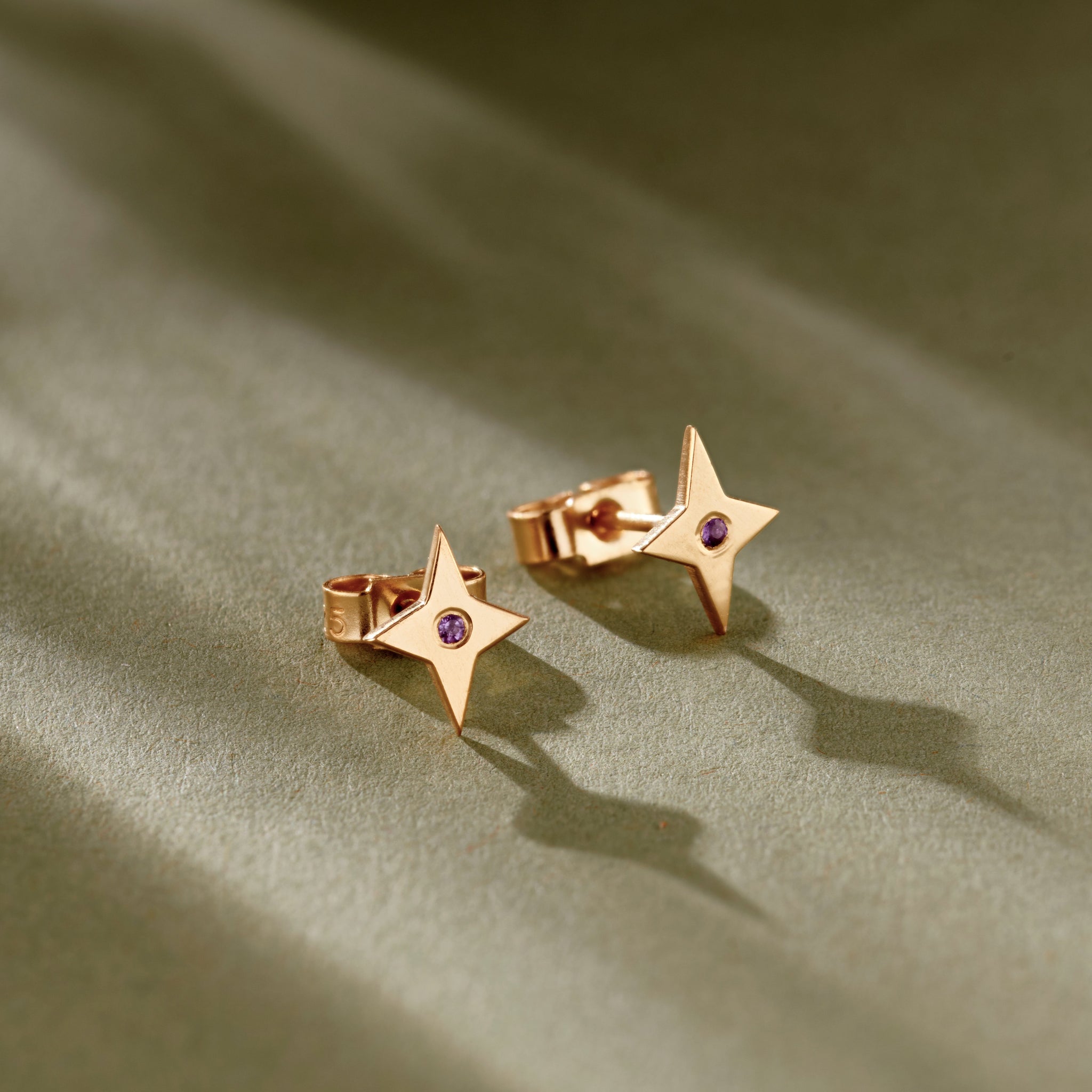 The North Star Birthstone Stud Earrings