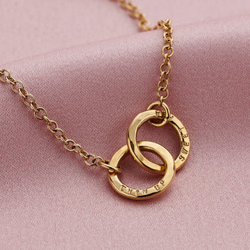 Personalised Double Hoop Two Names Bracelet