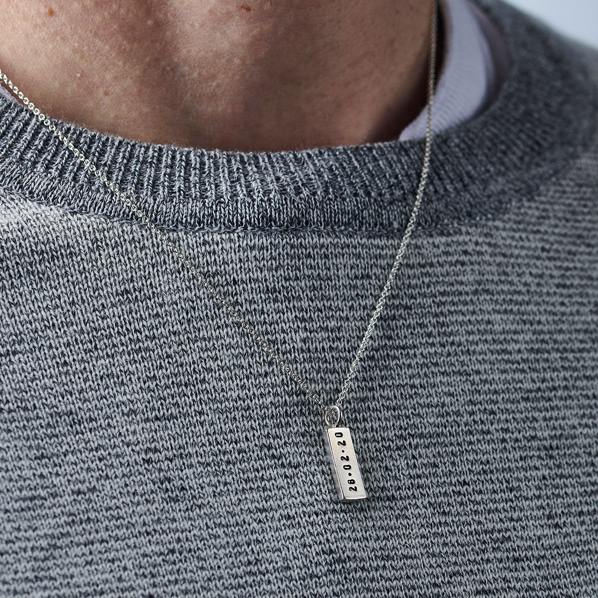 Personalised Men's Silver Tag Necklace