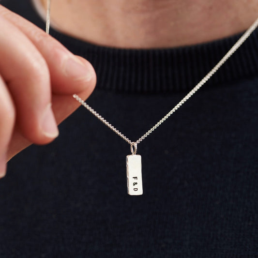 Personalised Men's Silver Tag Necklace