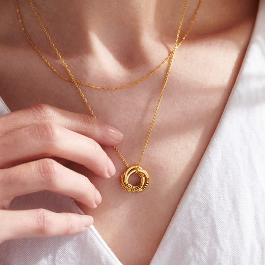 Personalised Mini Russian Ring Necklace